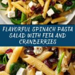 Spinach Pasta Salad with Feta and Cranberries Recipe