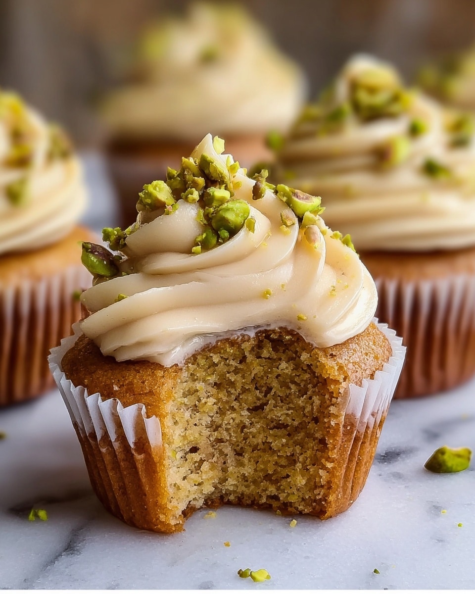 Caramel Pistachio Cupcakes Recipe - Recipe Image