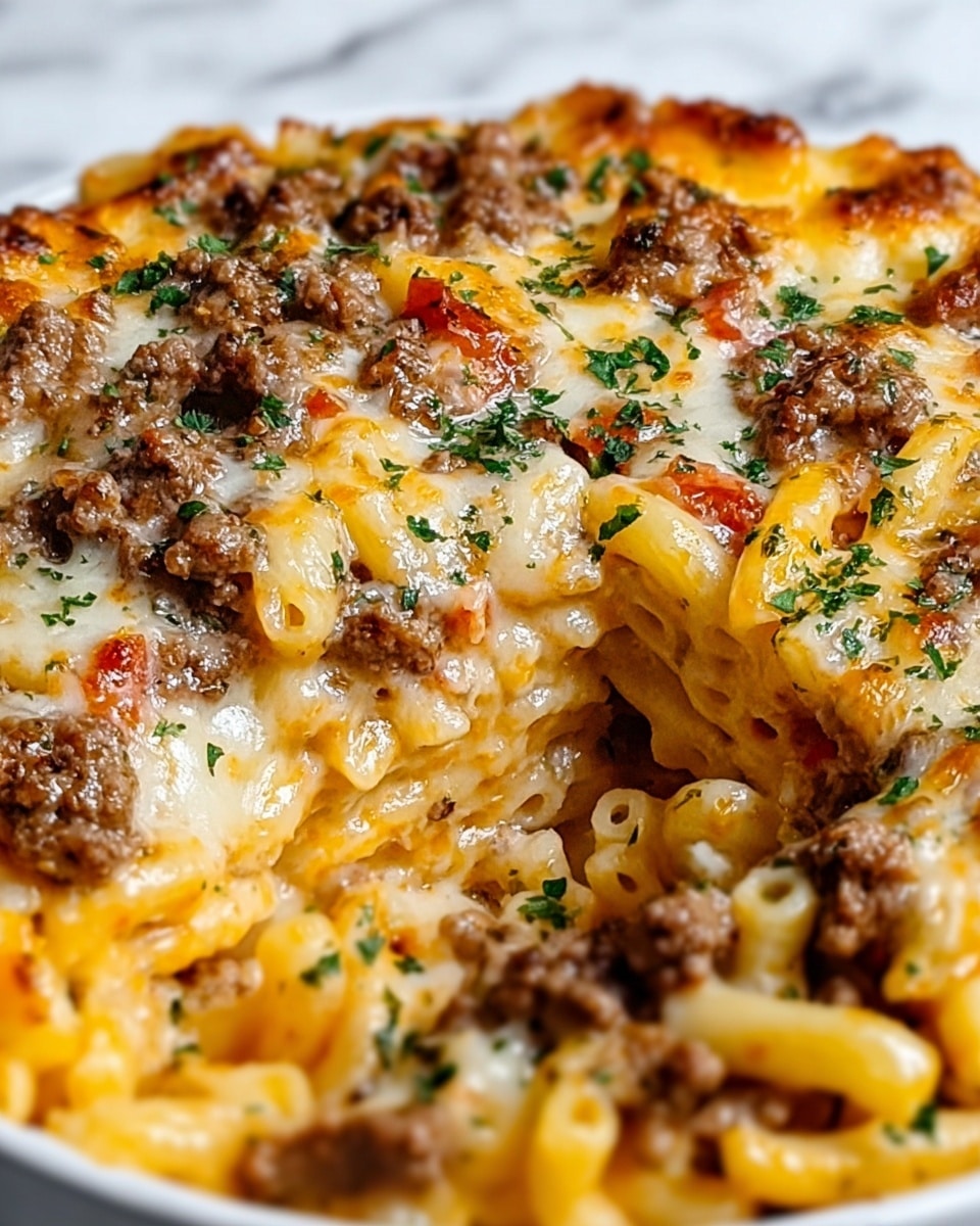 Loaded Cheeseburger Alfredo Pasta Recipe - Recipe Image