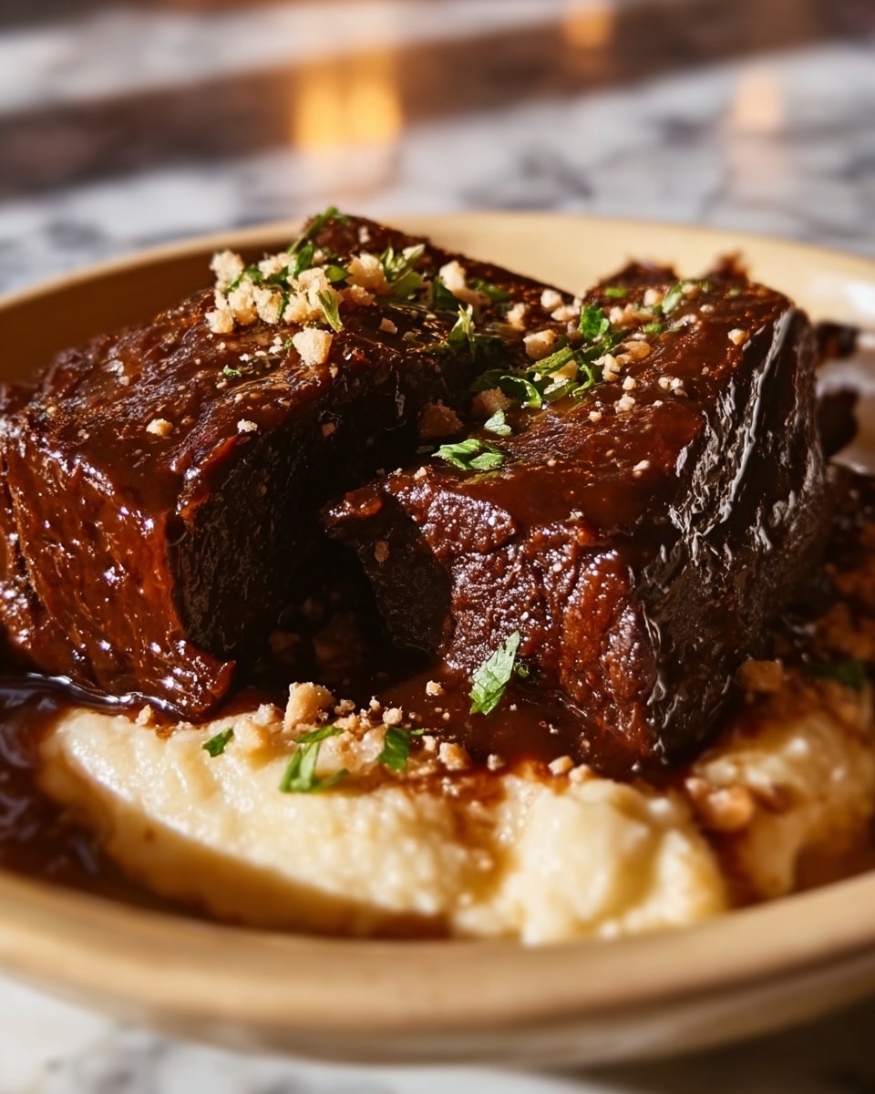 Succulent Short Ribs Slow-Cooked in Cola with Creamy Parmesan Risotto Recipe - Recipe Image