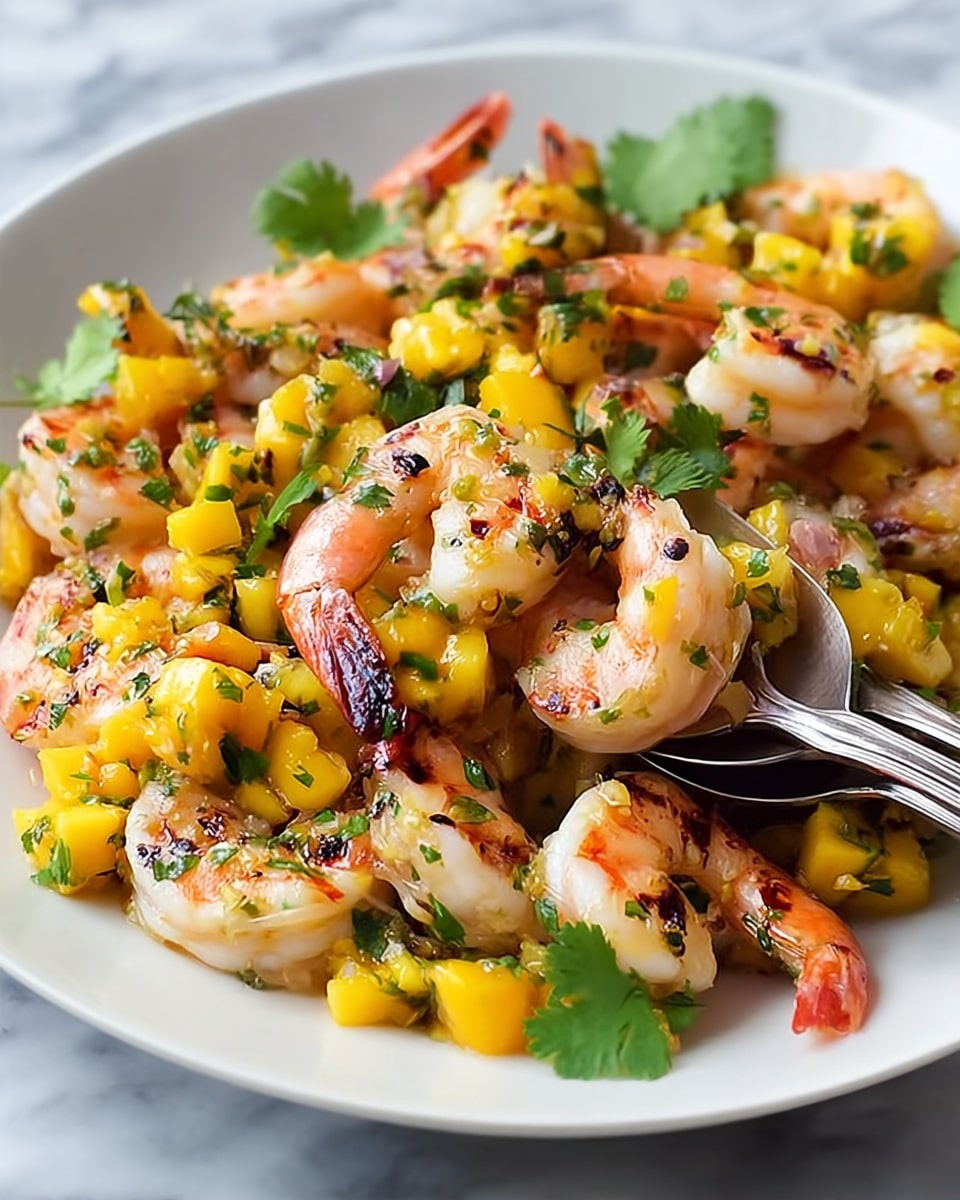 Chilli Lime Prawns with Tangy Mango Salsa Recipe - Recipe Image