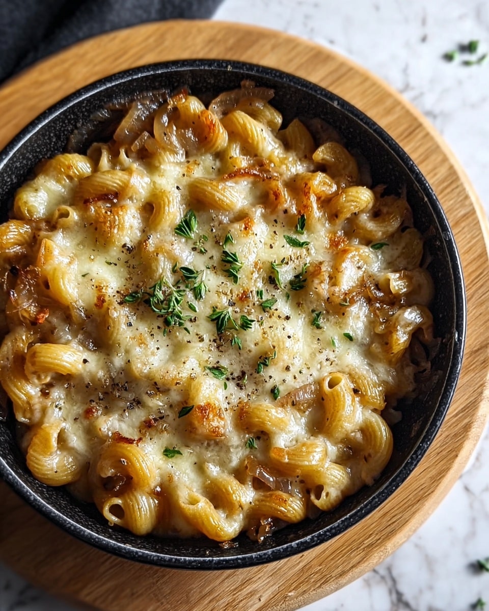 One Pot French Onion Pasta Recipe - Recipe Image