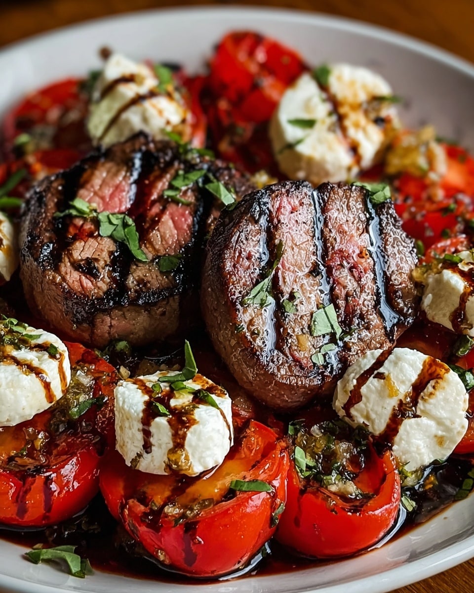 Grilled Balsamic Flank Steak Caprese Recipe - Recipe Image