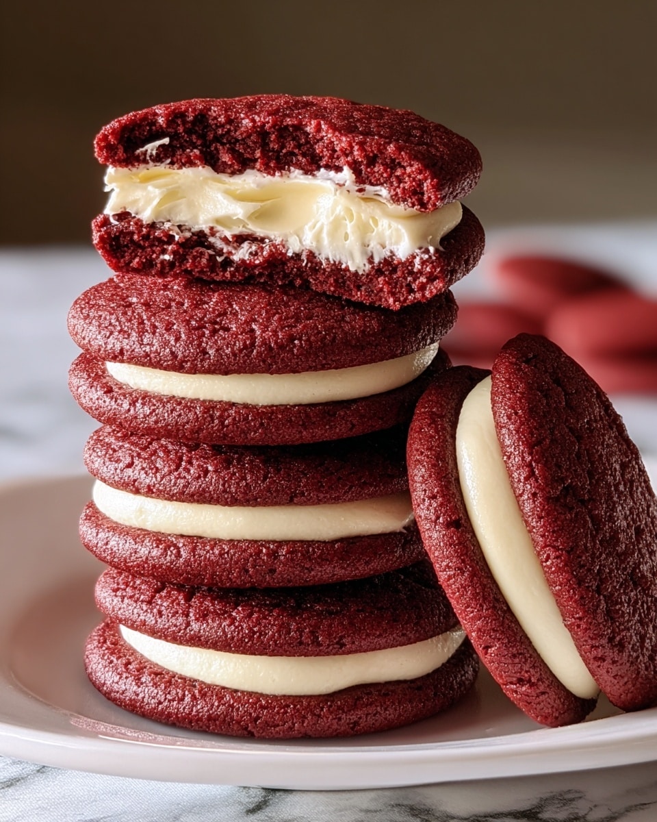 Luscious Red Velvet Cookies with Creamy Cheesecake Filling Recipe - Recipe Image