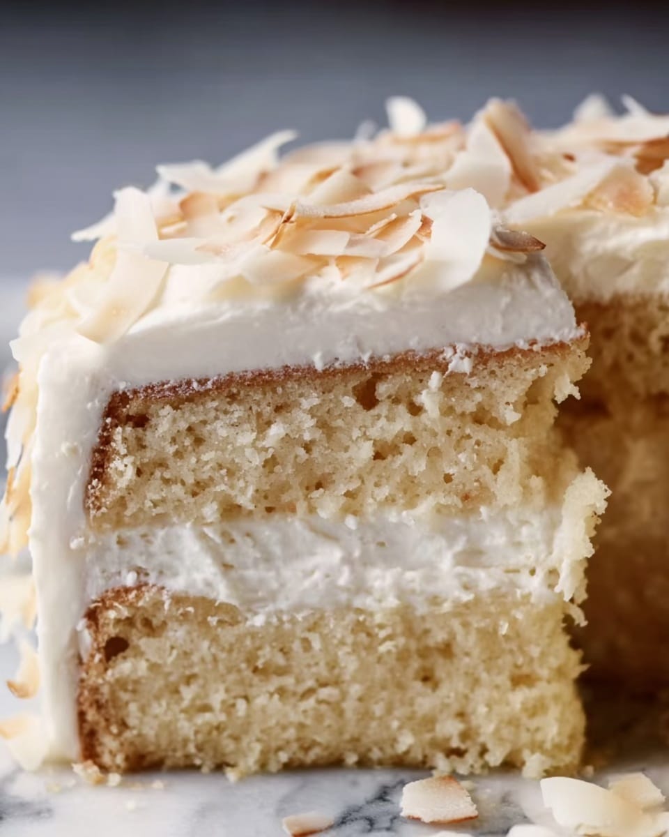 Heavenly White Chocolate Coconut Cake Recipe - Recipe Image