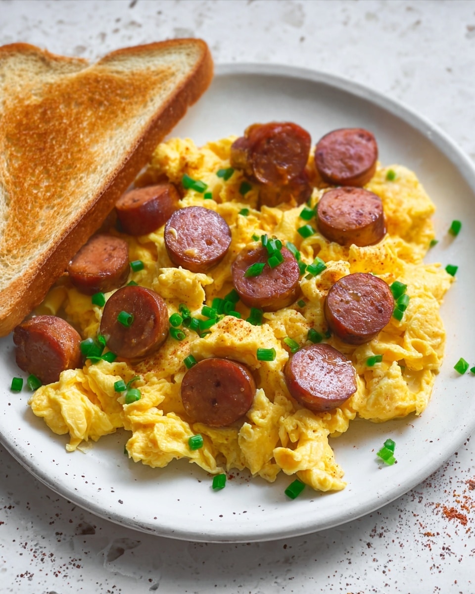 Scrambled Eggs with Polish Kielbasa Recipe - Recipe Image