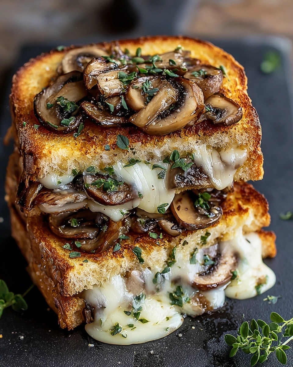 Garlic Mushroom Grilled Cheese Recipe - Recipe Image
