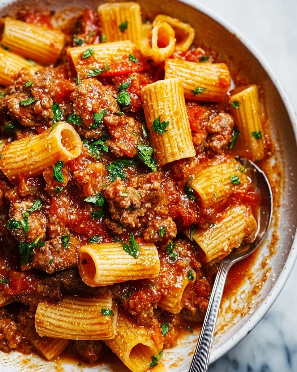 Beef Pasta in Tomato Sauce Recipe - Recipe Image