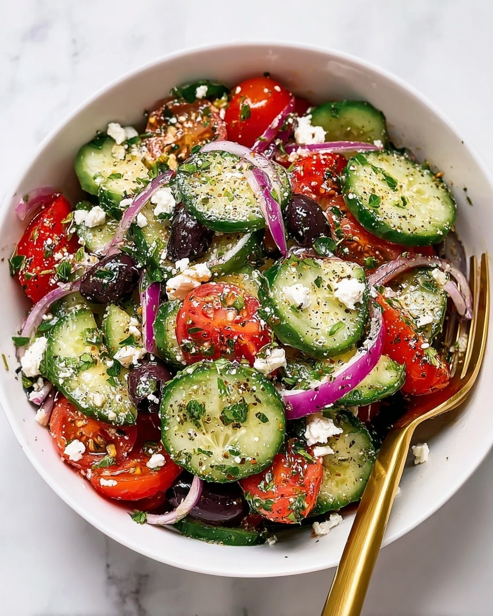 Mediterranean Salad with Feta, Olives, and Fresh Herbs Recipe - Recipe Image