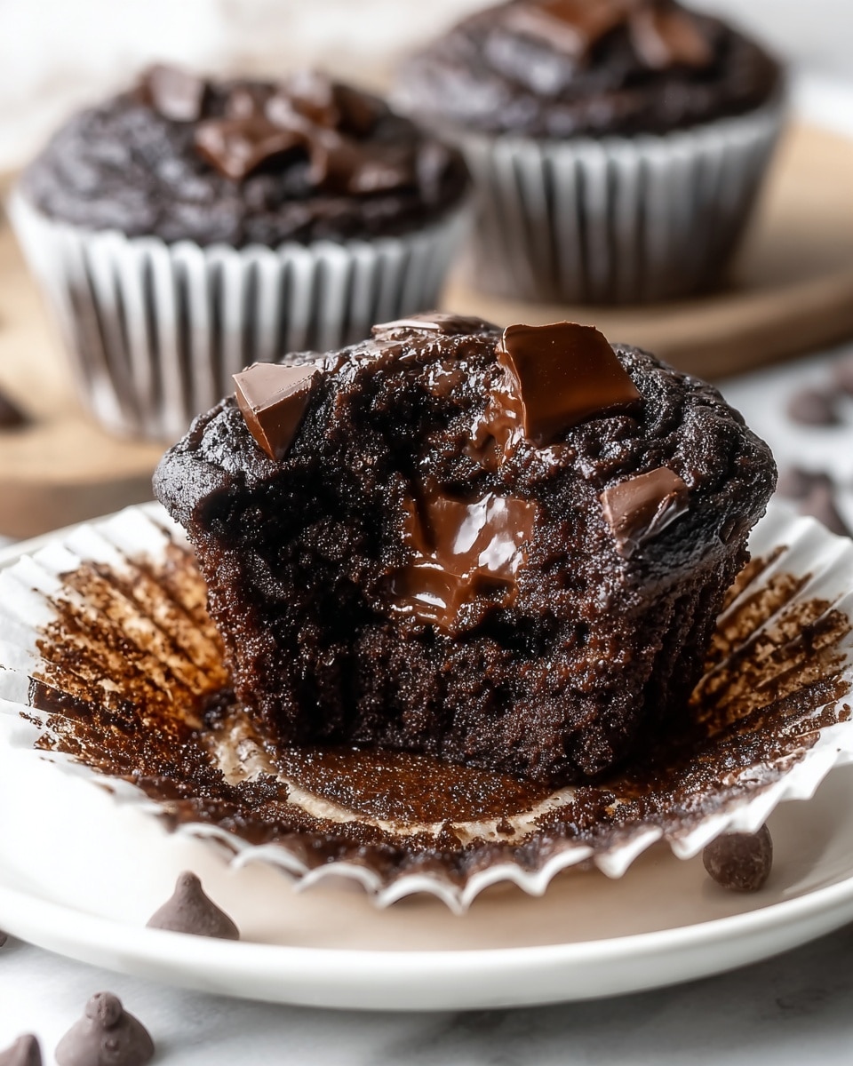 Healthy Double Chocolate Zucchini Muffins Recipe - Recipe Image