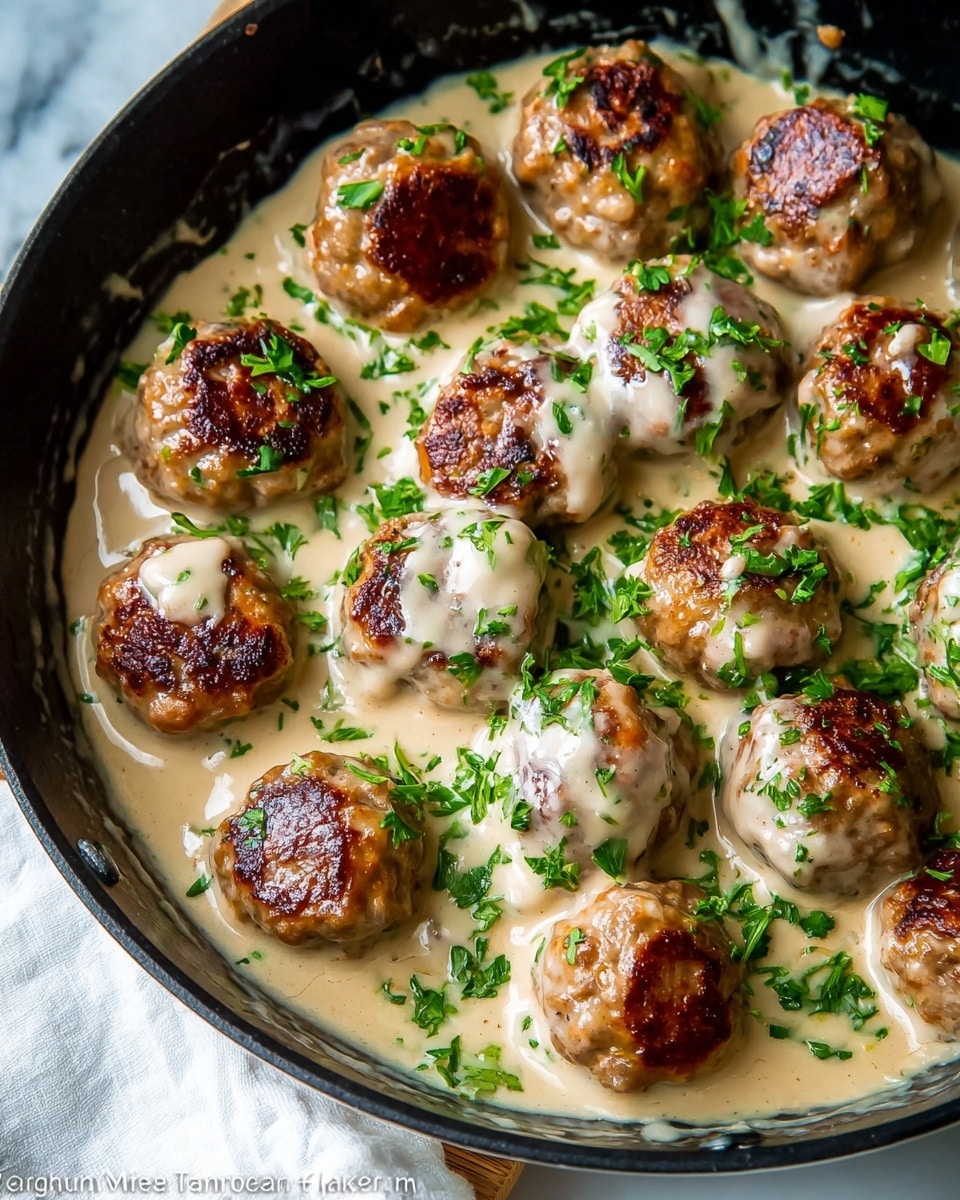 Swedish Meatballs with Creamy Gravy and Lingonberry Jam Recipe - Recipe Image