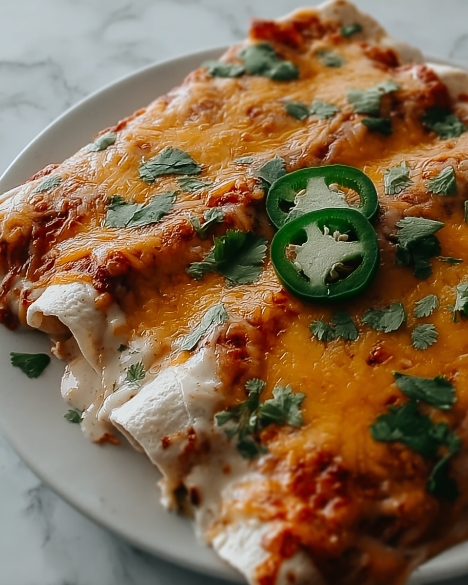 Jalapeño Popper Cheesy Chicken Enchiladas with Creamy Sauce Recipe - Recipe Image