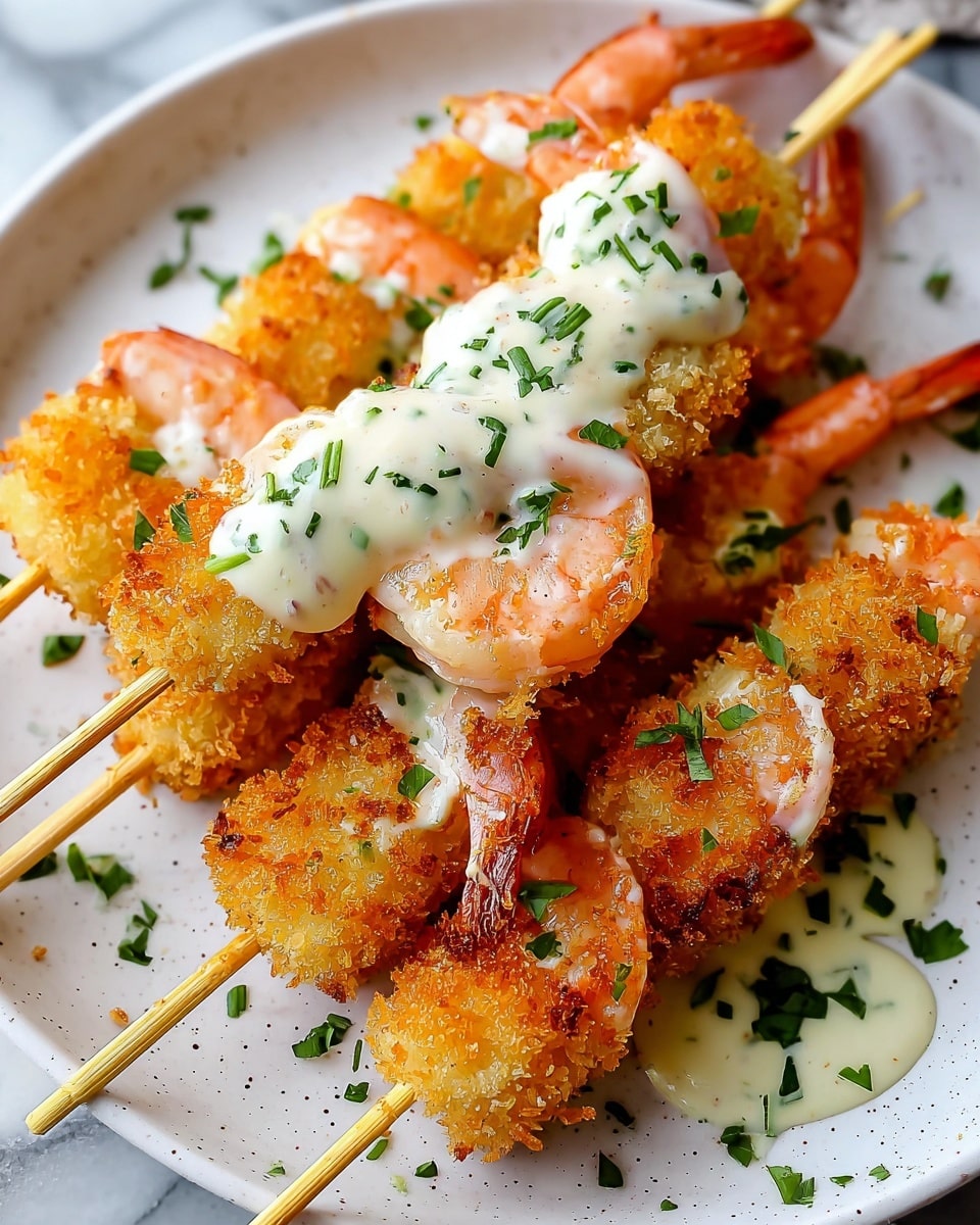 Shrimp Alfredo Corn Dog Sticks Recipe - Recipe Image