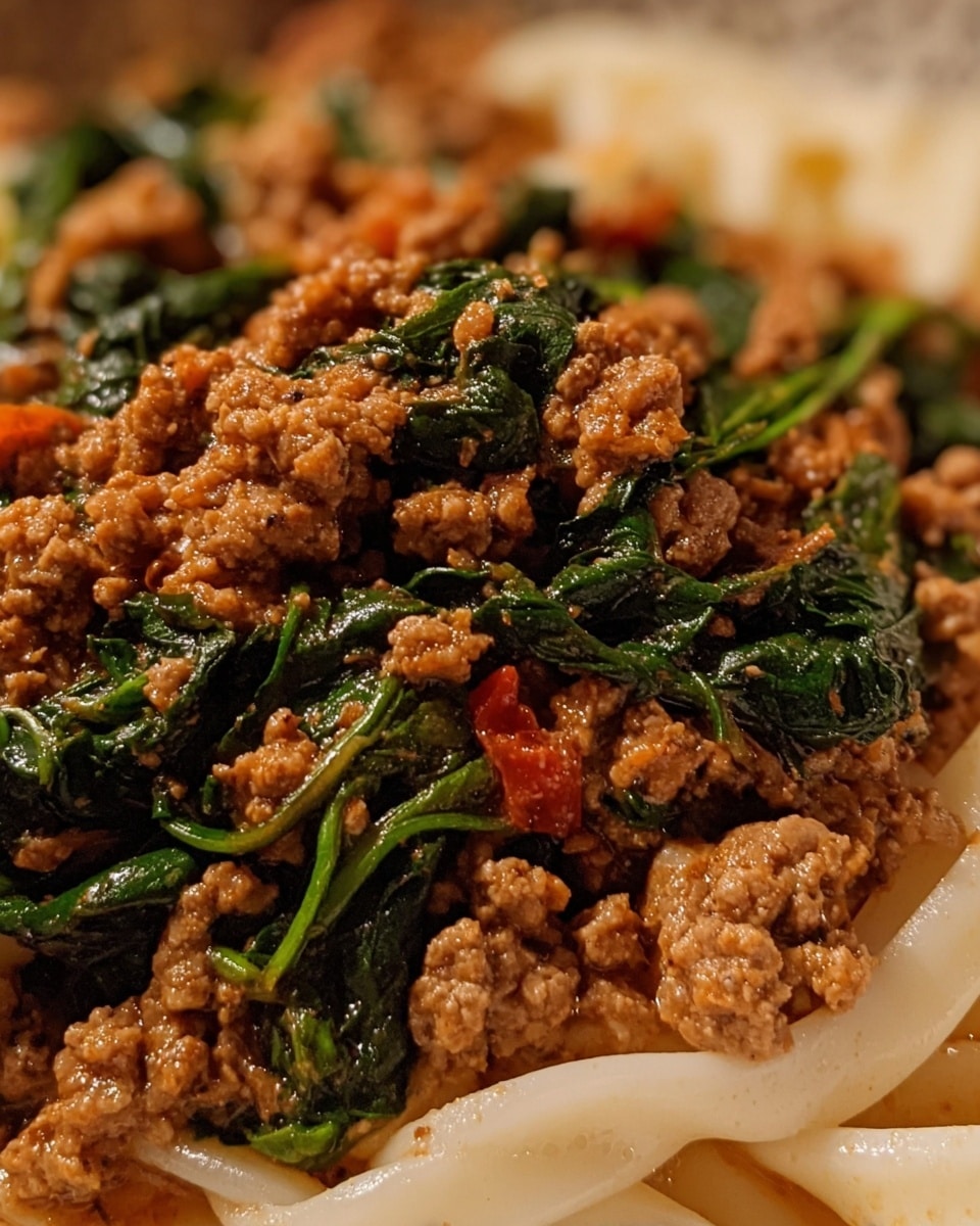 One-Pan Ground Beef and Spinach Pasta Recipe - Recipe Image