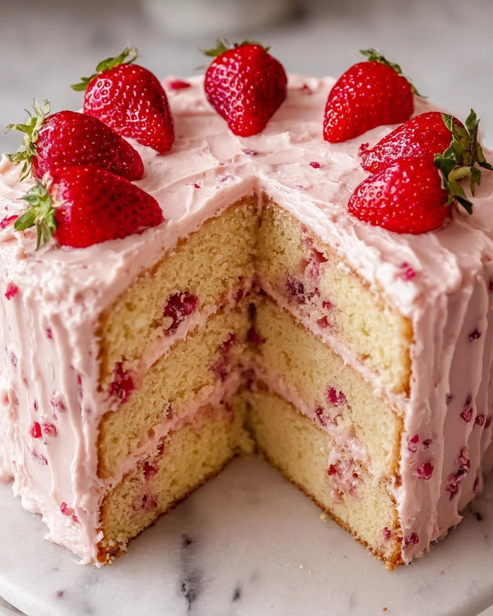 Strawberry Cheesecake Pound Cake with Strawberry Cream Cheese Frosting Recipe - Recipe Image