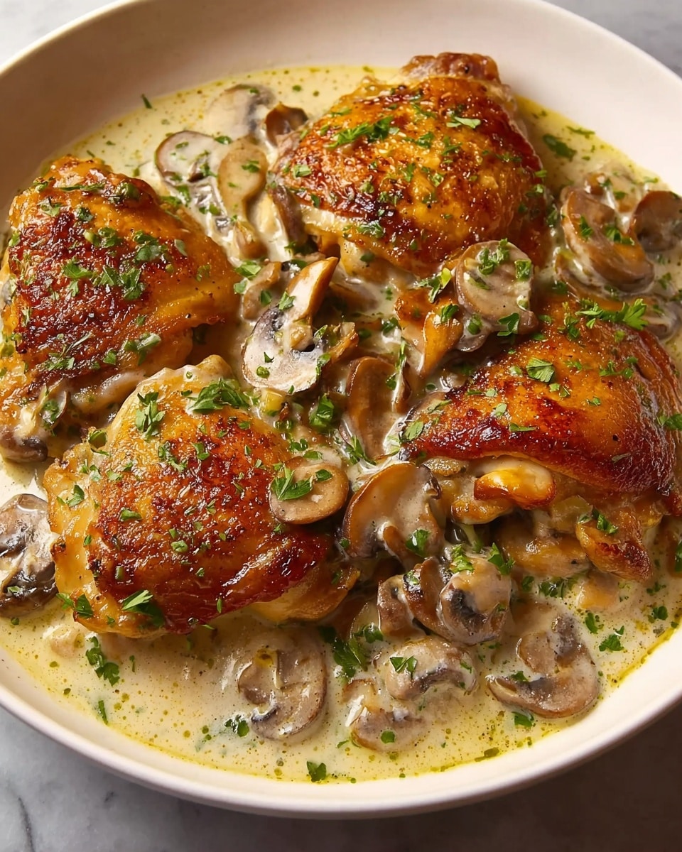 Baked Chicken Legs in Cream of Mushroom Sauce Recipe - Recipe Image