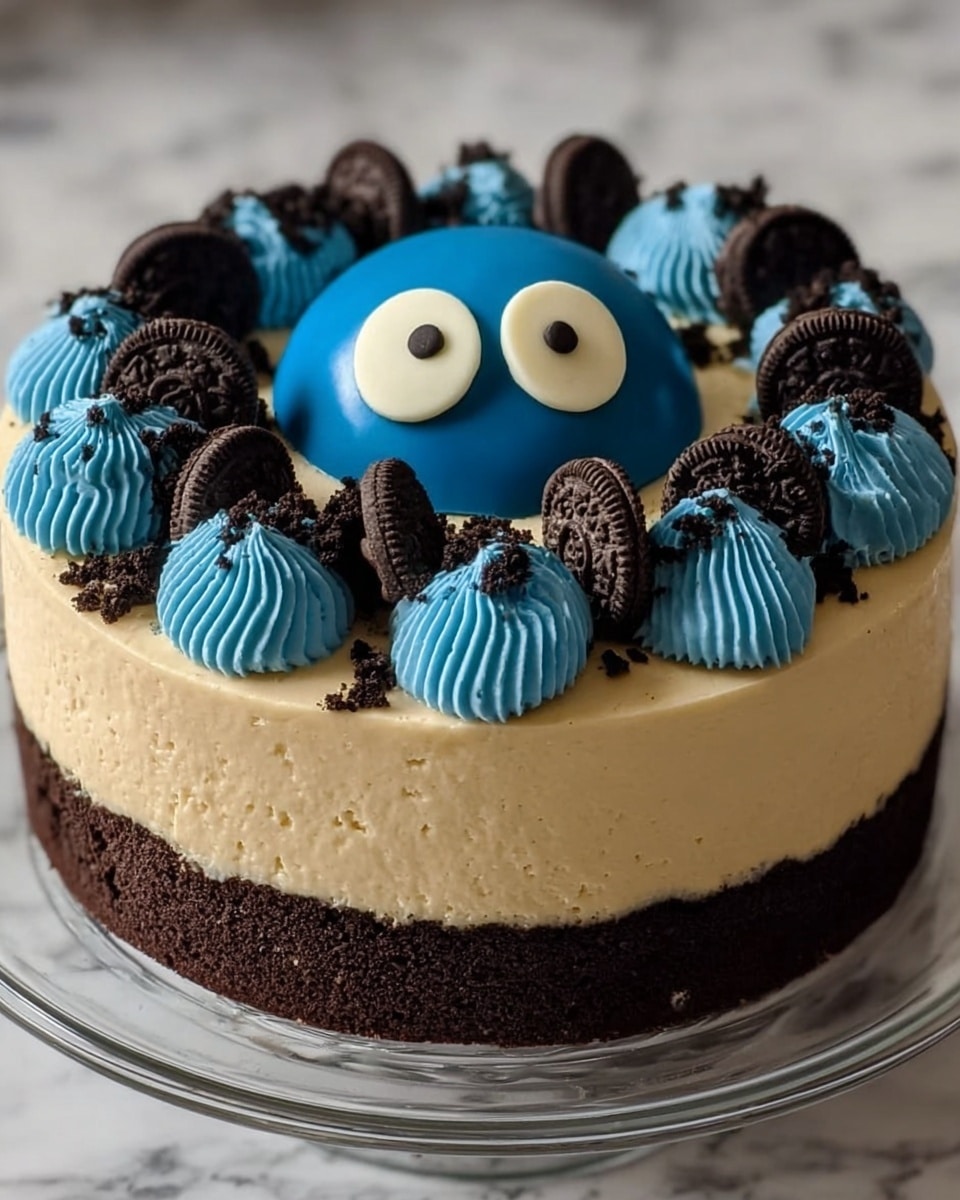 Cookie Monster Cheesecake Recipe - Recipe Image