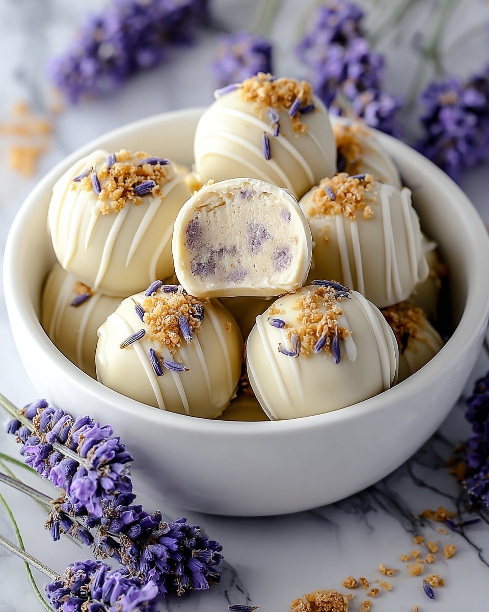 Honey Lavender White Chocolate Truffles Recipe - Recipe Image