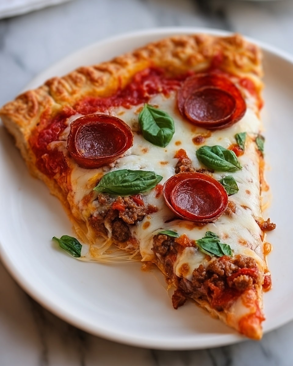 Hearty Pizza Casserole Pie Recipe - Recipe Image
