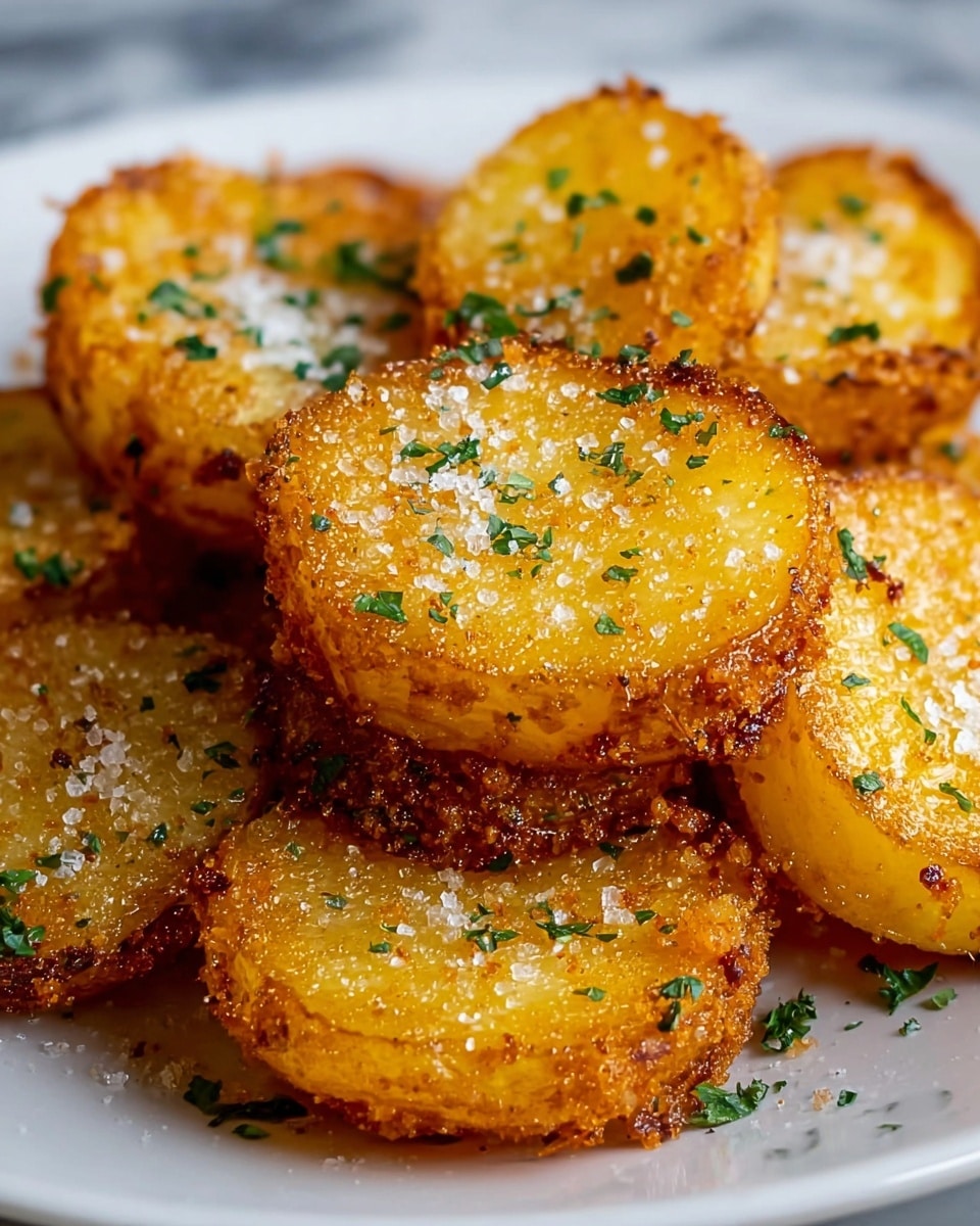 Crispy Garlic Parmesan Crusted Potatoes Recipe - Recipe Image
