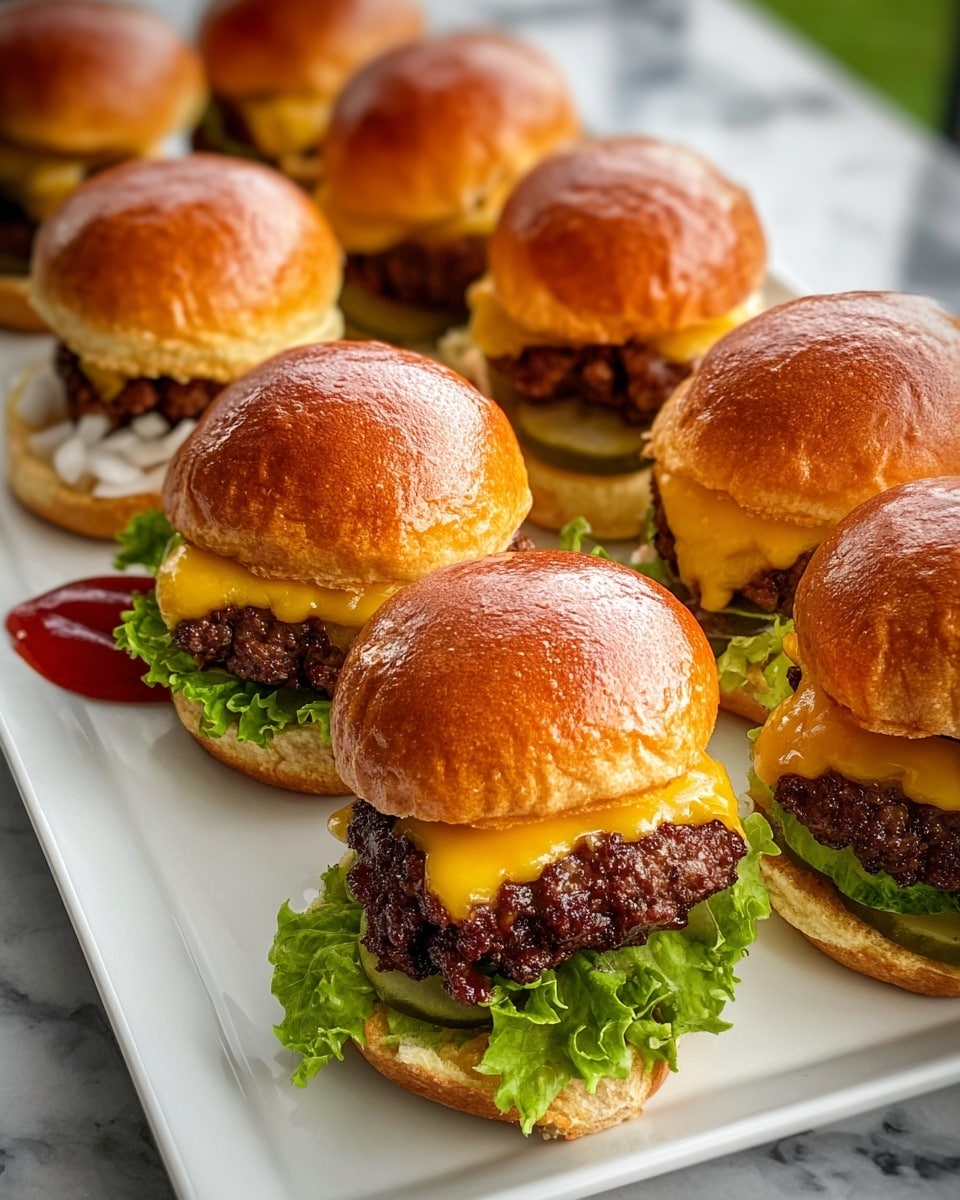 Juicy Grilled Cheeseburger Sliders Recipe - Recipe Image
