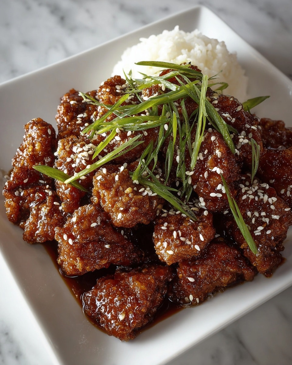 Crispy Asian Sesame Chicken with Sticky Glaze Recipe - Recipe Image