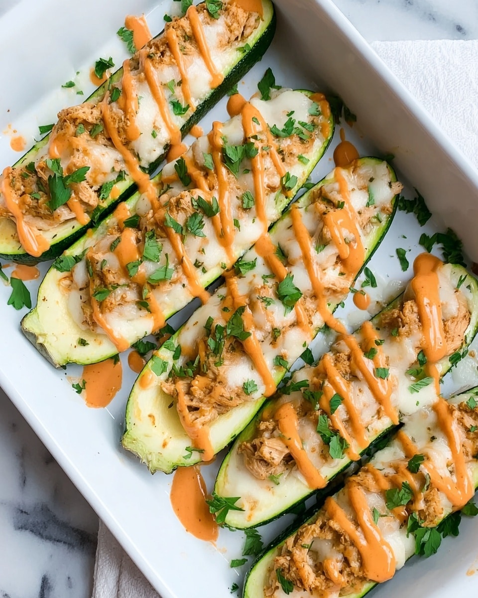 Buffalo Chicken Zucchini Boats Recipe - Recipe Image