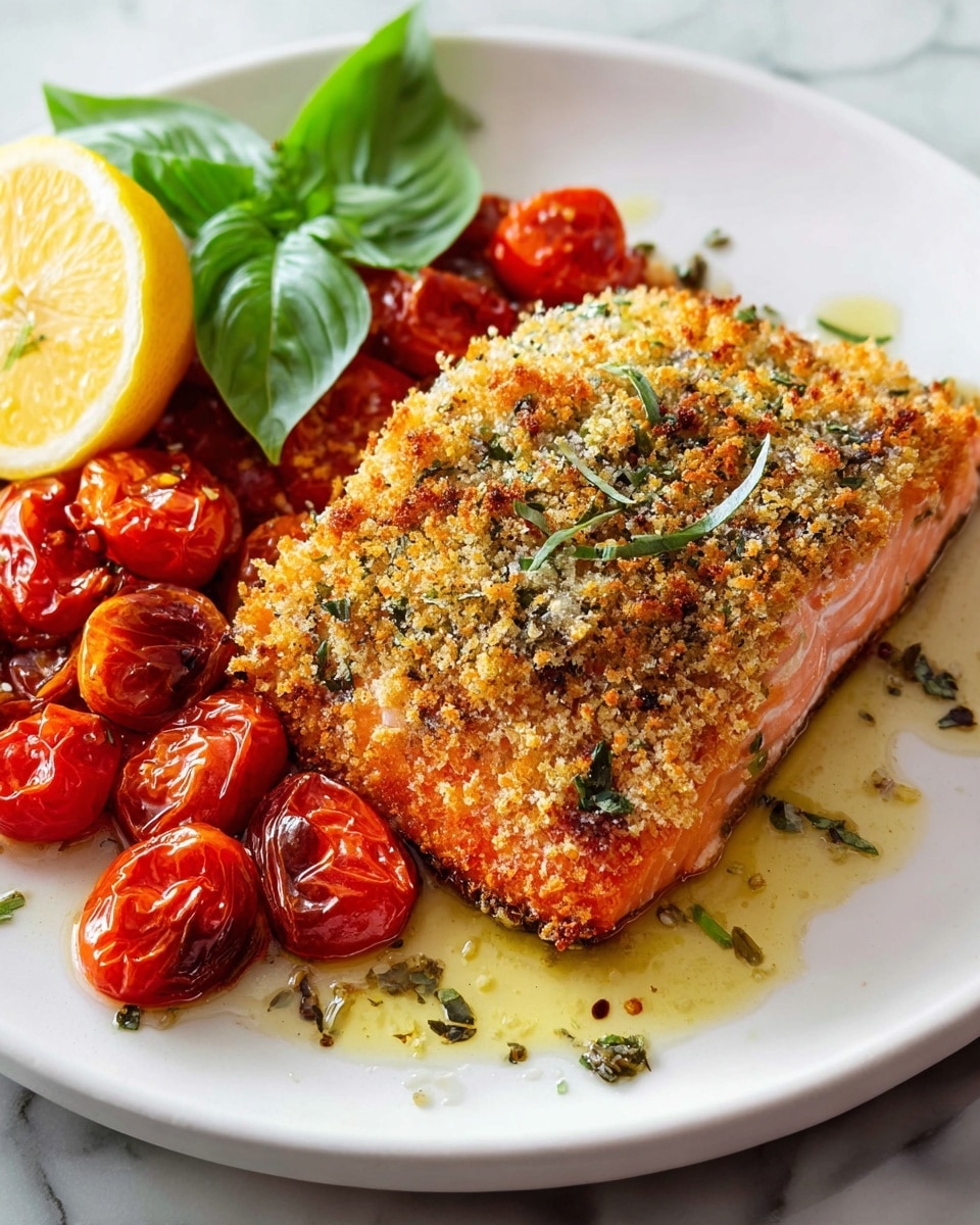 Pesto Salmon with Parmesan-Panko Crust Recipe - Recipe Image