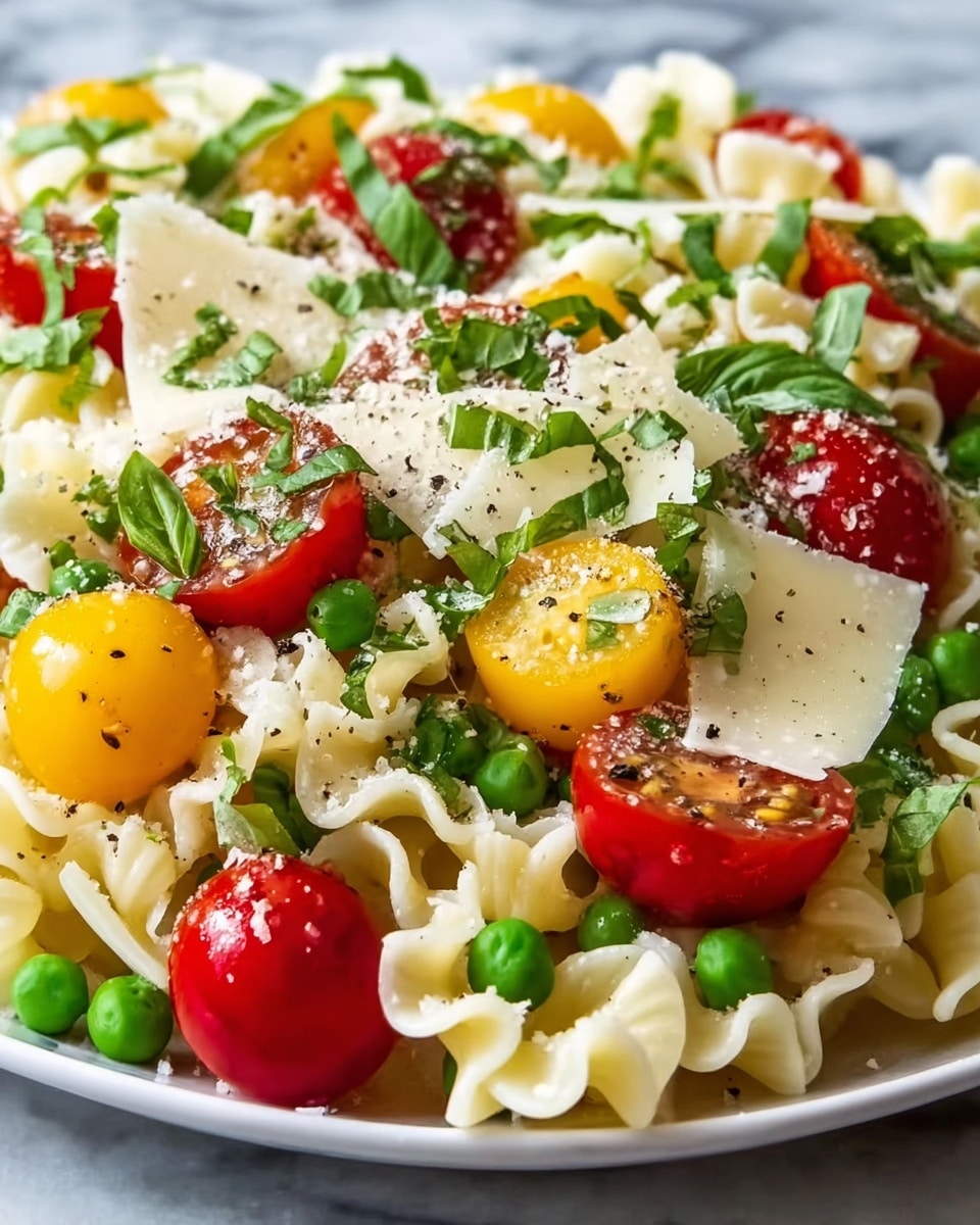 Summer Pasta Salad with Fresh Vegetables and Feta Recipe - Recipe Image