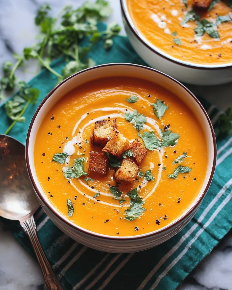 Spicy Roasted Butternut Squash and Sweet Potato Soup Recipe - Recipe Image
