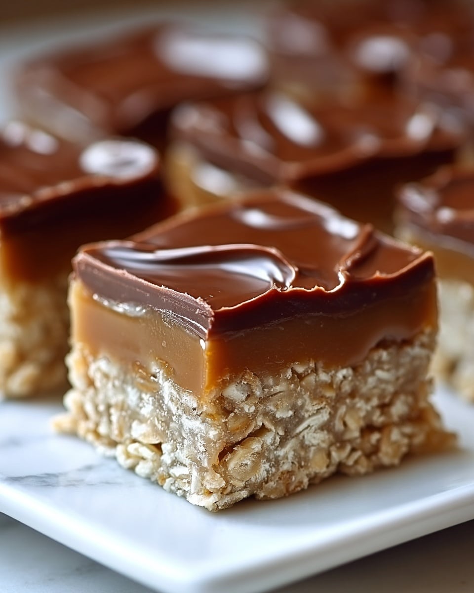 Best No-Bake Chocolate Oatmeal Bars Recipe - Recipe Image
