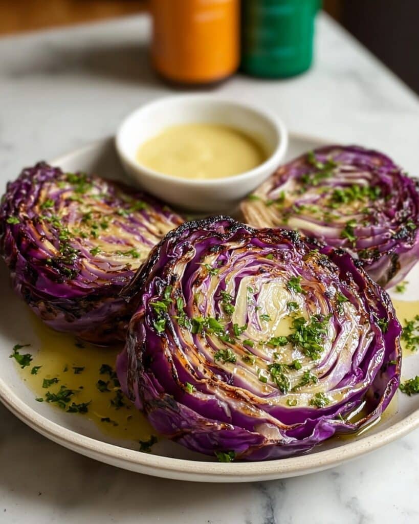 Oven Roasted Garlic Cabbage Steaks Recipe
