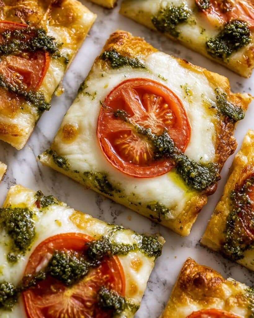 Pesto Caprese Puff Pastry Pizza Recipe
