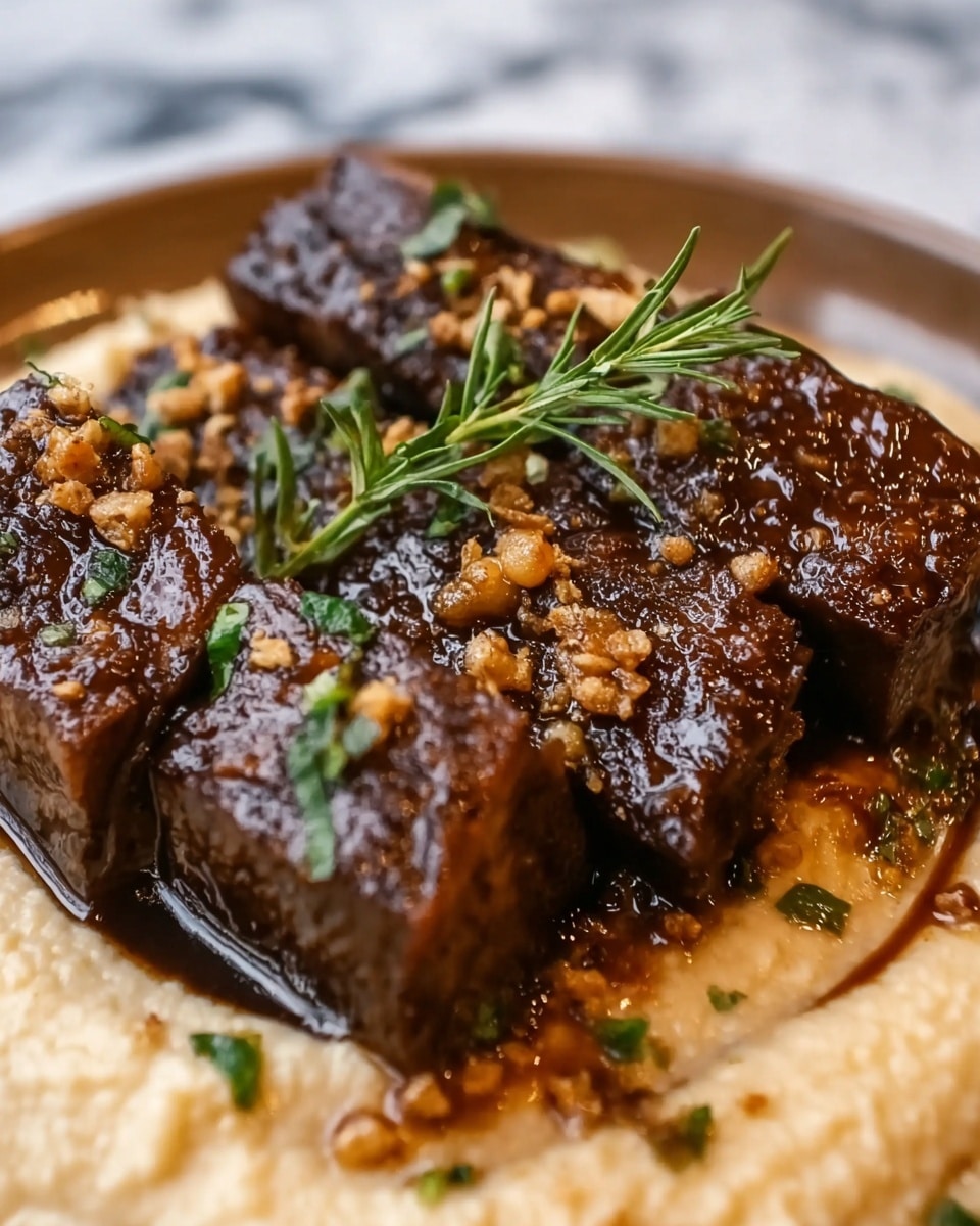 Succulent Short Ribs Slow-Cooked in Cola with Creamy Parmesan Risotto Recipe - Recipe Image