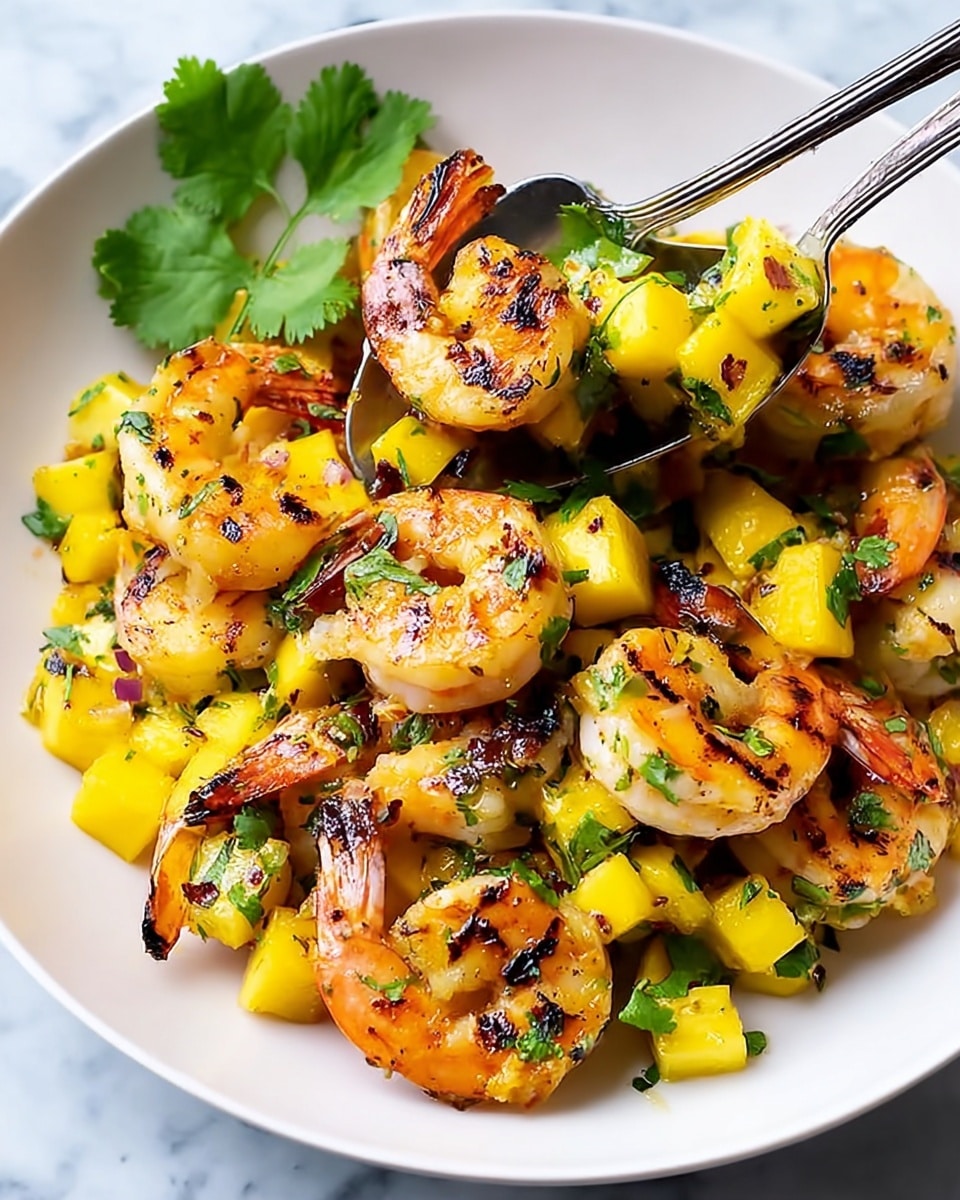 Chilli Lime Prawns with Tangy Mango Salsa Recipe - Recipe Image
