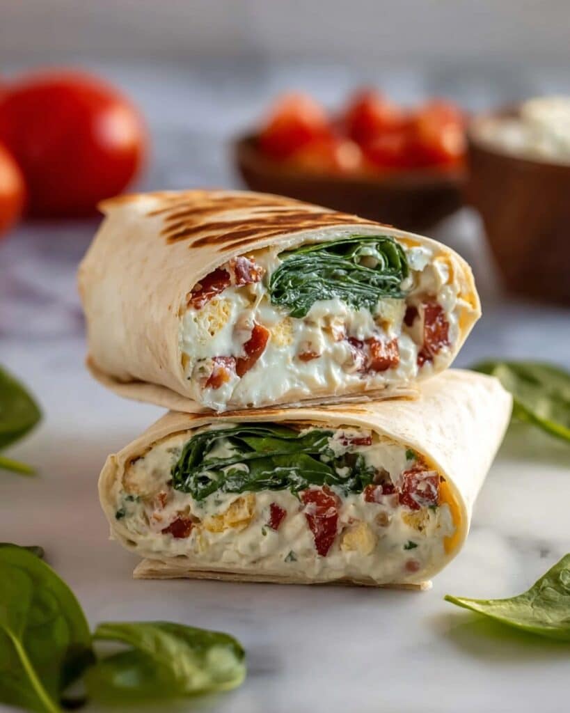 Spinach Feta Breakfast Wrap Recipe