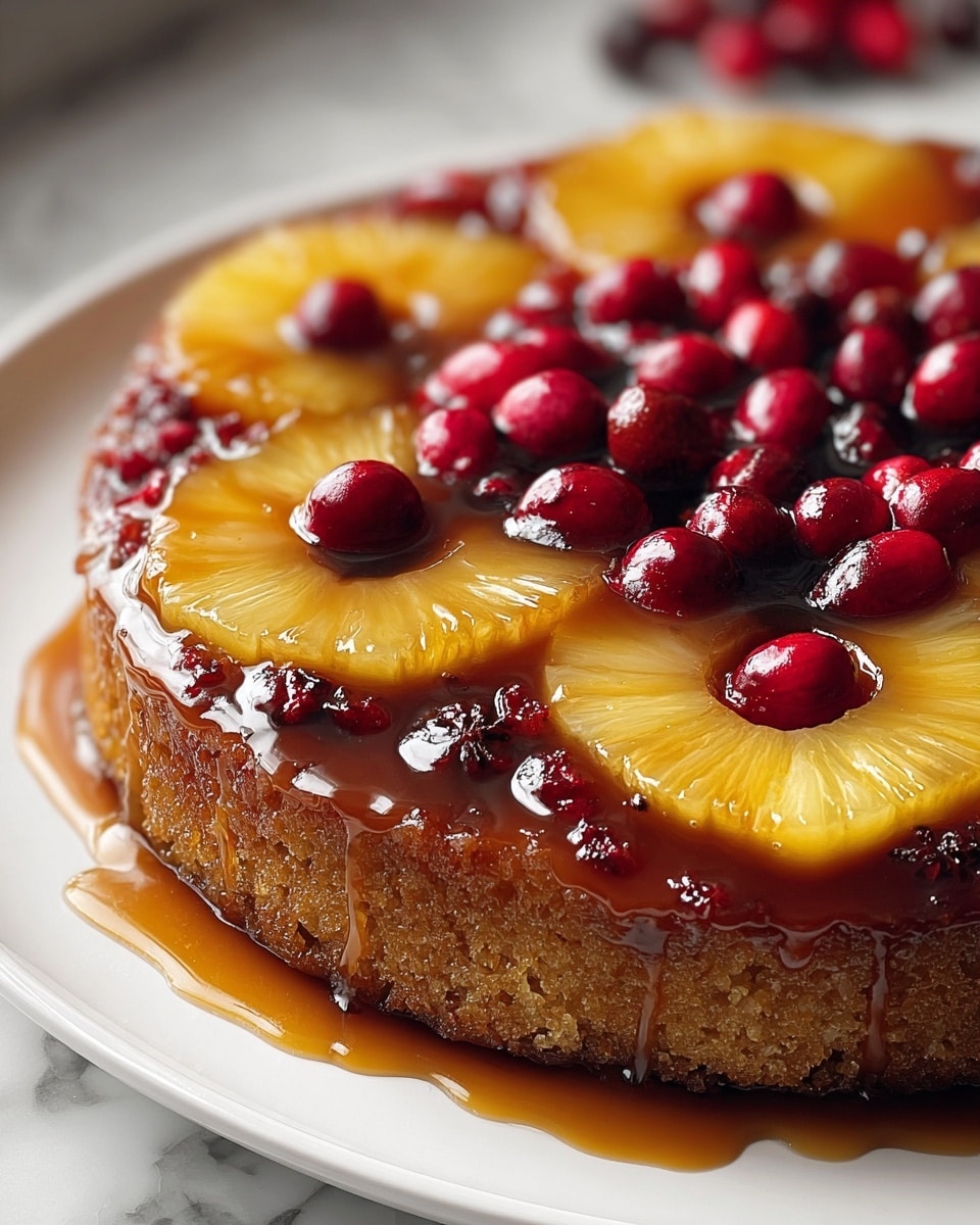 Cranberry Pineapple Upside-Down Cake Recipe - Recipe Image