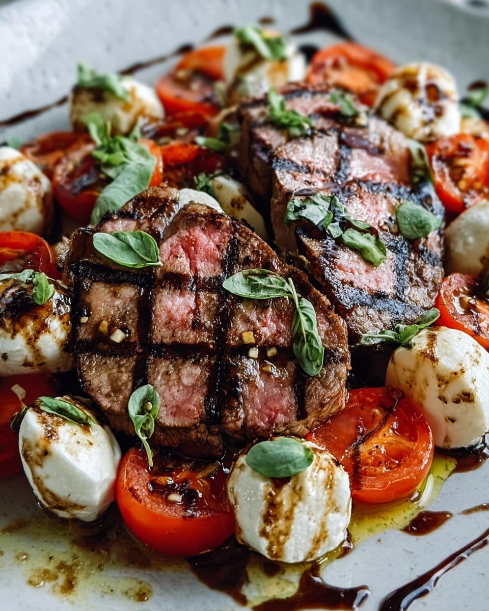Grilled Balsamic Flank Steak Caprese Recipe - Recipe Image