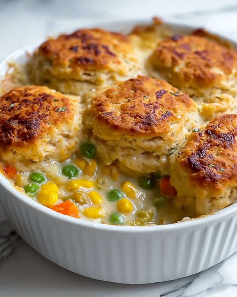 Creamy Chicken and Vegetable Cornbread Casserole Recipe