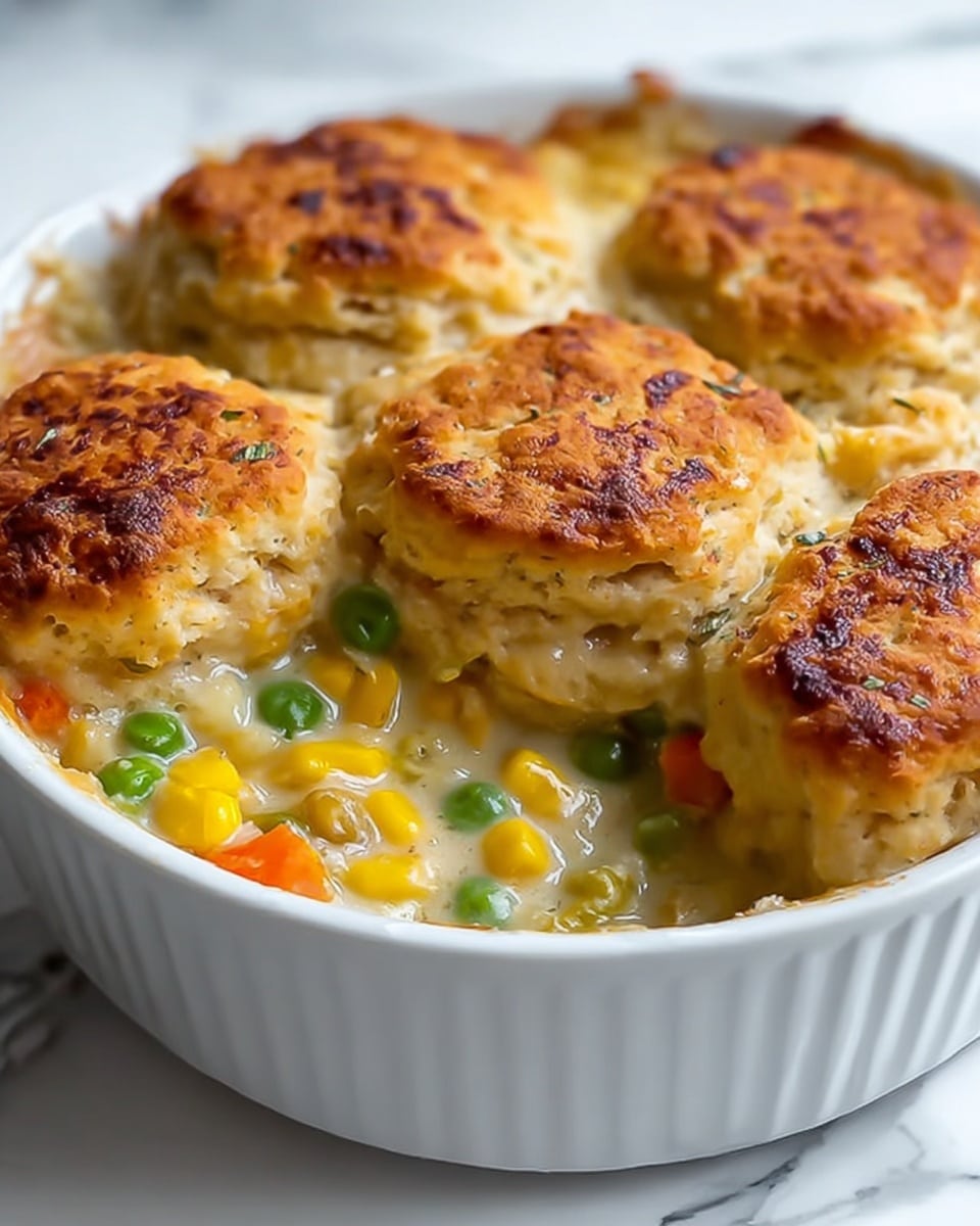 Creamy Chicken and Vegetable Cornbread Casserole Recipe - Recipe Image