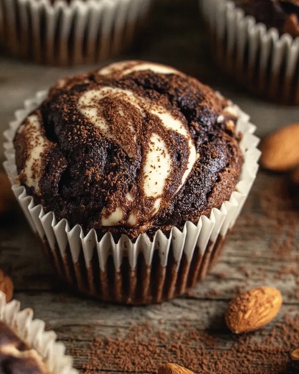 Chocolate Almond Butter Swirl Muffins Recipe - Recipe Image