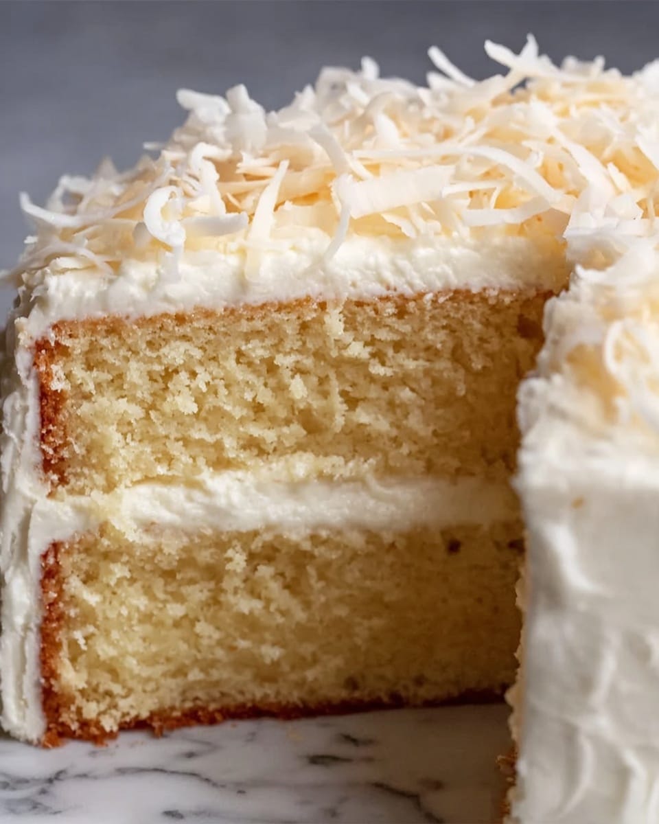 Heavenly White Chocolate Coconut Cake Recipe - Recipe Image