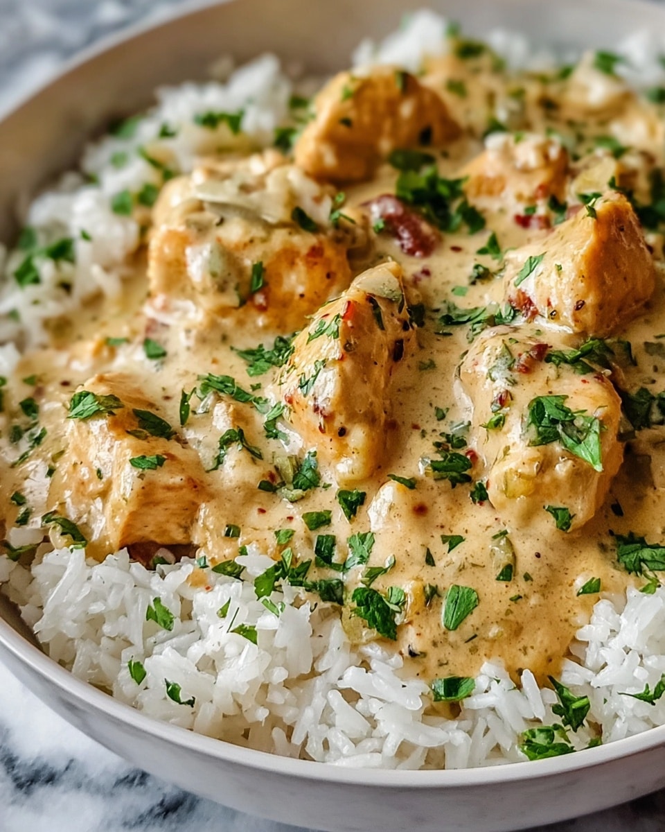 Creamy Smothered Chicken and Rice Recipe - Recipe Image