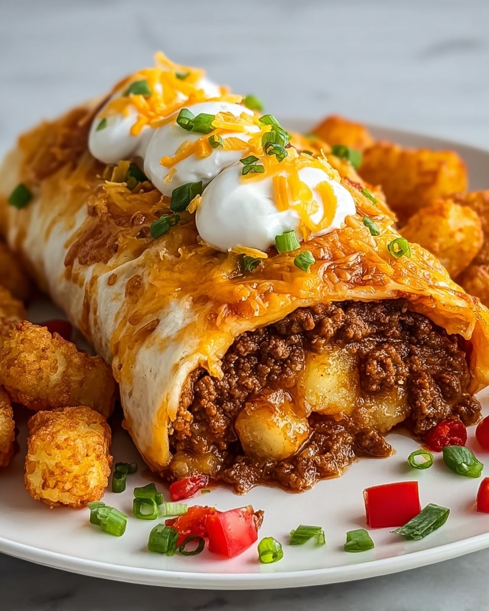 Cheesy Potato Burritos Comfort Meal Recipe - Recipe Image