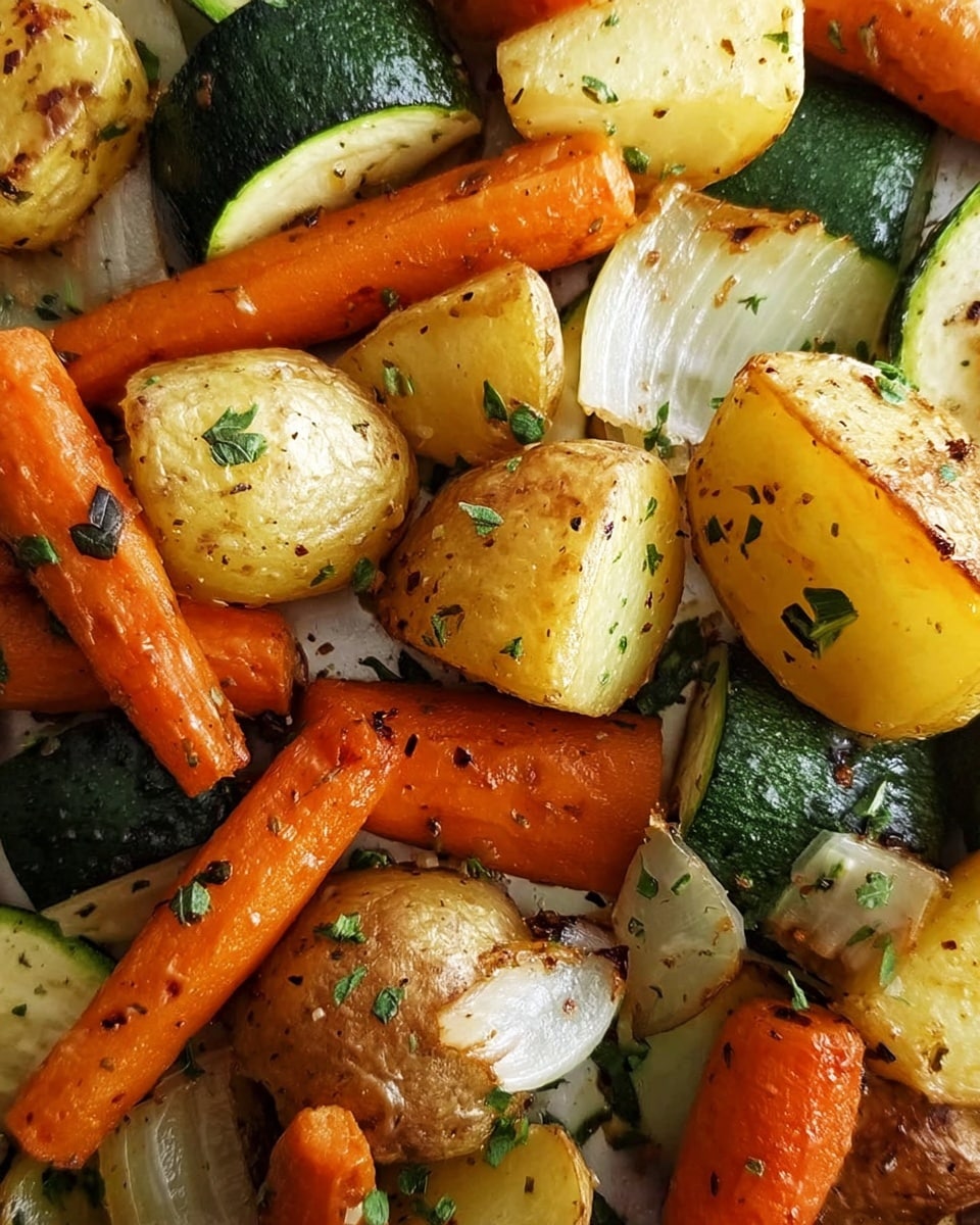 Garlic Herb Roasted Potatoes, Carrots, and Zucchini Recipe - Recipe Image