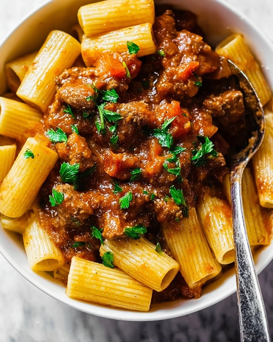 Beef Pasta in Tomato Sauce Recipe - Recipe Image