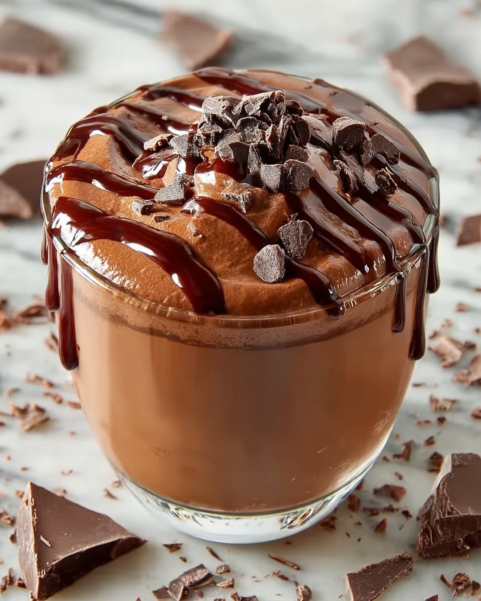 Chocolate Yogurt Pudding with Peanut Butter and Dark Chocolate Recipe - Recipe Image