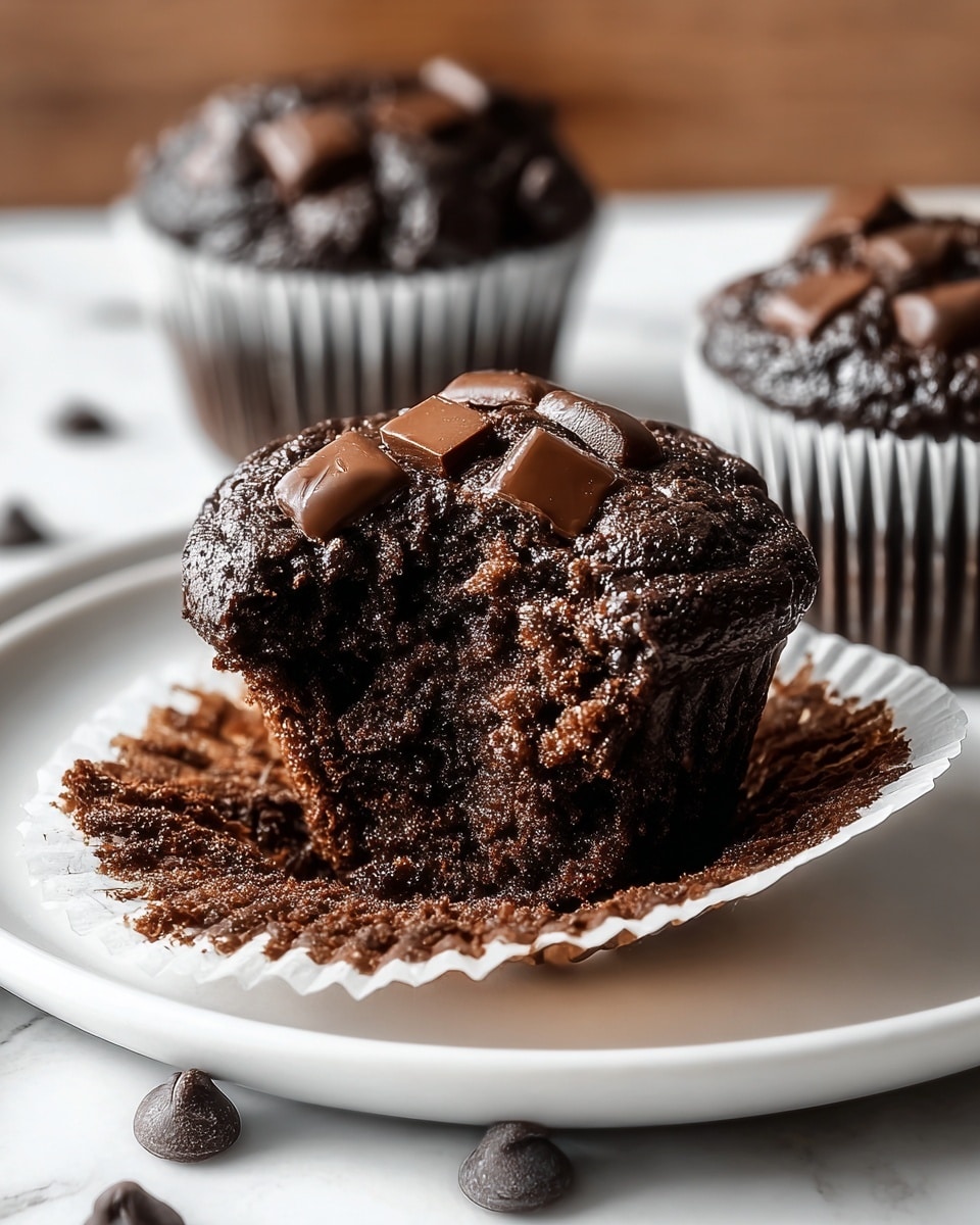 Healthy Double Chocolate Zucchini Muffins Recipe - Recipe Image