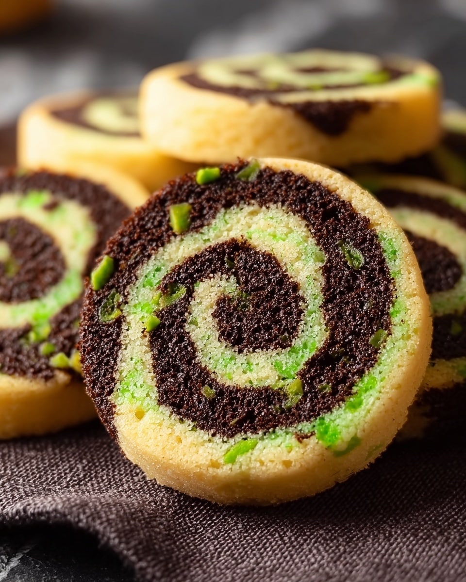 Chocolate Pistachio Pinwheel Cookies Recipe - Recipe Image