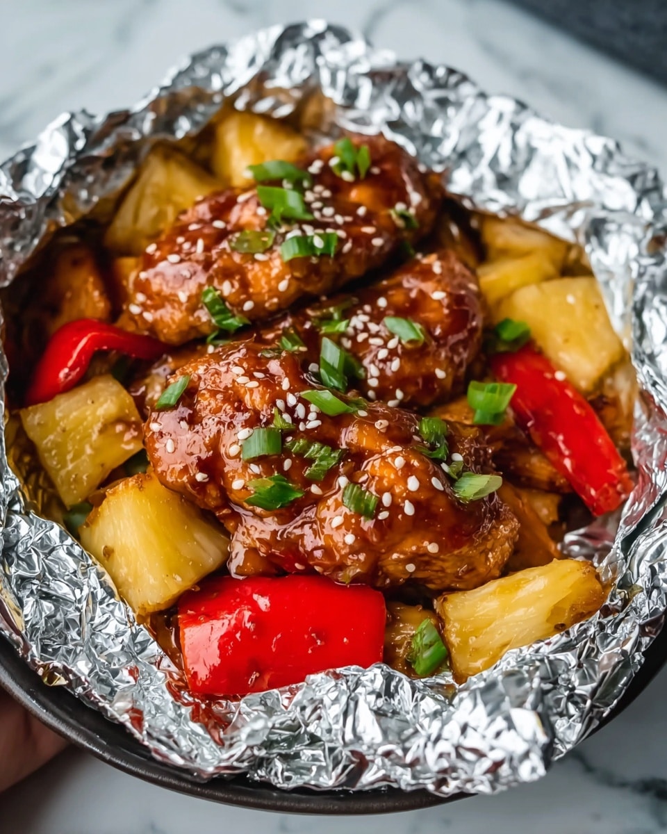 Teriyaki Chicken and Pineapple Foil Packets Recipe - Recipe Image